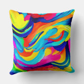 鮮やか抽象芸術のカラーフロー クッション (裏面)