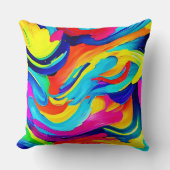 鮮やか抽象芸術のカラーフロー クッション (正面)