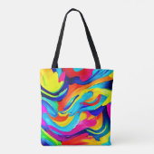 鮮やか抽象芸術のカラーフロー トートバッグ (裏面)