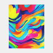 鮮やか抽象芸術のカラーフロー フリースブランケット (正面)