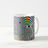 鮮やか抽象芸術の背景パカラフルターン図形 コーヒーマグカップ (正面右)