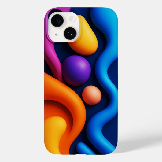鮮やか抽象芸術の3Dシェイプ Case-Mate iPhoneケース (裏面)