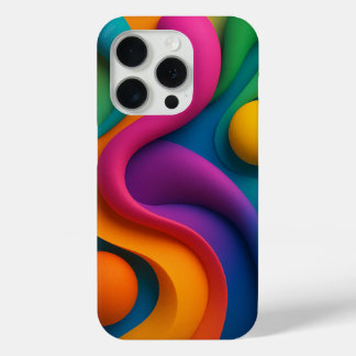 鮮やか抽象芸術の3Dシェイプ iPhone 15 PROケース