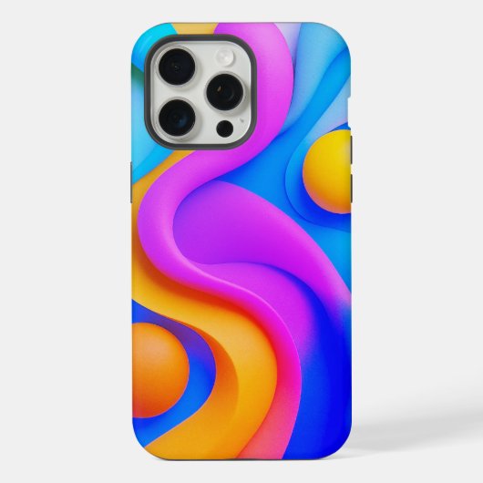 鮮やか抽象芸術の3Dシェイプ iPhoneケース (裏面)