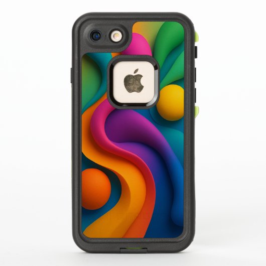 鮮やか抽象芸術の3Dシェイプ LifeProof iPhoneケース (裏面)