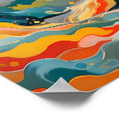 鮮やか抽象芸術はっきりした太陽 – 放射視野 ポスター (角)