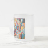 鮮やか抽象芸術アーカラフルト フロストグラスマグカップ (正面左)
