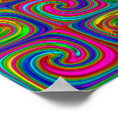 鮮やか抽象芸術アートらせん状 ポスター (角)