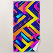 鮮やか抽象芸術アート:エネルギーを解放 ビーチタオル (正面)