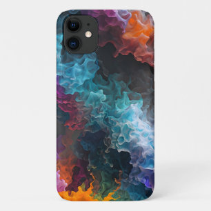 鮮やか抽象芸術アート:色の万華鏡のように千変万化するパターン iPhone 11 ケース