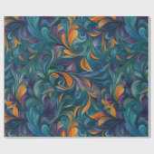 鮮やか抽象芸術インスパイアパターン(2) ラッピングペーパー (フラット)