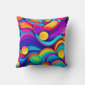 鮮やか抽象芸術ウェーブアート クッション (裏面)