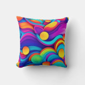 鮮やか抽象芸術ウェーブアート クッション (正面)