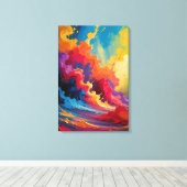 鮮やか抽象芸術エネルギカラフルー – Canvas Print キャンバスプリント (インサイチュ (ウッドフロア))