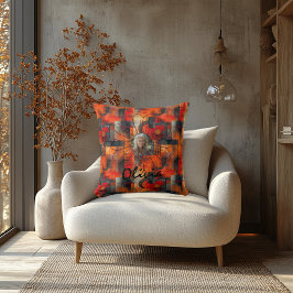 鮮やか抽象芸術オパーソナライズされたレンジ枕 クッション