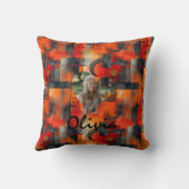 鮮やか抽象芸術オパーソナライズされたレンジ枕 クッション (裏面)