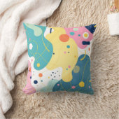 鮮やか抽象芸術オーガニック図形のパターン クッション (ブランケット)