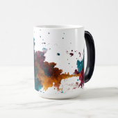 鮮やか抽象芸術カラスプラッシュマグ モーフィングマグカップ (正面右)