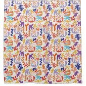 鮮やか抽象芸術カラフルプリントシャワーカーテン シャワーカーテン (正面)