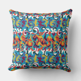 鮮やか抽象芸術カラフル幾何波パターン クッション