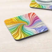 鮮やか抽象芸術カラフル紙スワールデザイン コースター (左側)