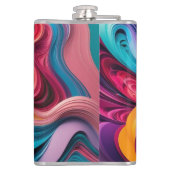 鮮やか抽象芸術カラー：創造性を発揮 フラスク (裏面)