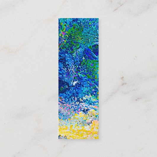 鮮やか抽象芸術キャットアートプリントブックマーク スキニー名刺 (裏面)