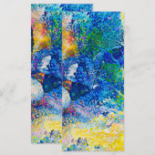 鮮やか抽象芸術キャットアートプリントブックマーク メニュー (正面/裏面)