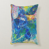 鮮やか抽象芸術キャットアートプリント アクセントクッション (正面(垂直))