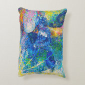 鮮やか抽象芸術キャットアートプリント アクセントクッション (裏面(縦))