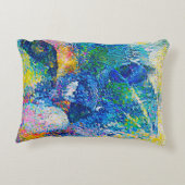 鮮やか抽象芸術キャットアートプリント アクセントクッション (裏面)