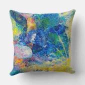 鮮やか抽象芸術キャットアートプリント クッション (裏面)