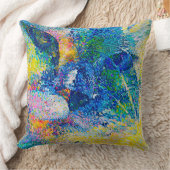 鮮やか抽象芸術キャットアートプリント クッション (ブランケット)