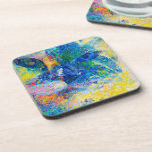 鮮やか抽象芸術キャットアートプリント コースター (左側)