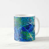 鮮やか抽象芸術キャットアートプリント コーヒーマグカップ (正面右)