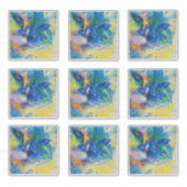 鮮やか抽象芸術キャットアートプリント シール (正面)