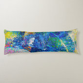 鮮やか抽象芸術キャットアートプリント ボディピロー (裏面)