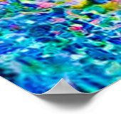 鮮やか抽象芸術キャットアートプリント ポスター (角)