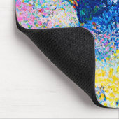 鮮やか抽象芸術キャットアートプリント マウスパッド (コーナー)