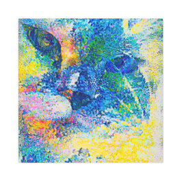 鮮やか抽象芸術キャットアートプリント メタルプリント