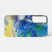 鮮やか抽象芸術キャットアートプリント SAMSUNG GALAXYケース (裏面横)