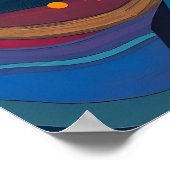 鮮やか抽象芸術コンテンポラリーデジタルブッダ ポスター (角)