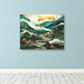 鮮やか抽象芸術サンセットクレーン掛けキャンバスPr キャンバスプリント (インサイチュ (ウッドフロア))