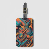 鮮やか抽象芸術ジオメはっきりしたトリ – Graphic Art with ラゲッジタグ (正面縦)