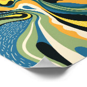 鮮やか抽象芸術スワールアート ポスター (角)