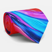 鮮やか抽象芸術スワール絞り染めカラフルネオン ネクタイ (ロール)