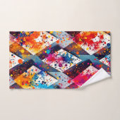 鮮やか抽象芸術ダイヤモンドパターン バスタオルセット (ハンドタオル)