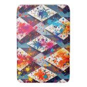鮮やか抽象芸術ダイヤモンドパターン バスマット (正面縦)