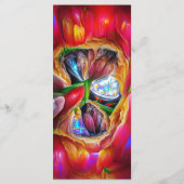 鮮やか抽象芸術チューリップ反射ブックマーク メニュー (裏面)