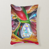 鮮やか抽象芸術チューリップ反射 アクセントクッション (正面(垂直))